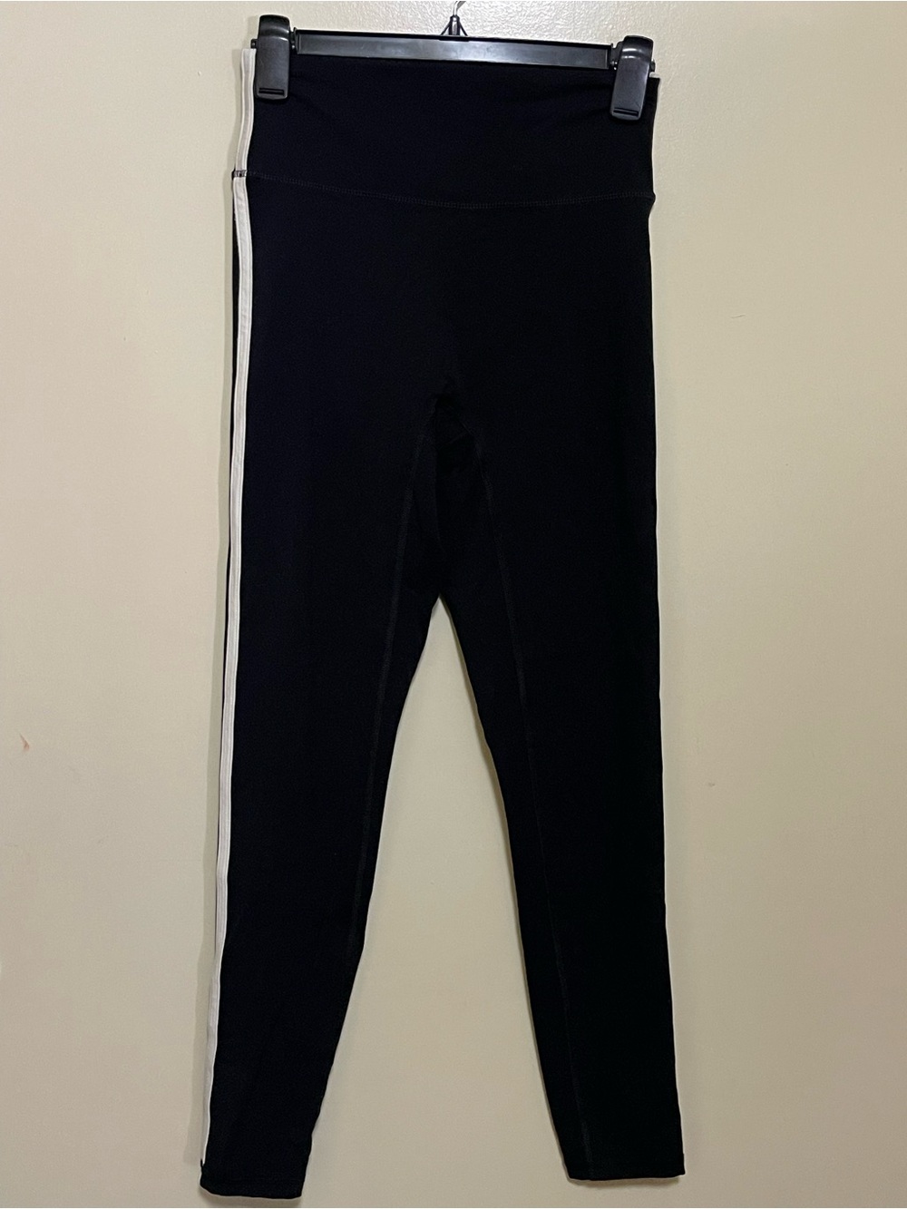 Monday Swimwear Black Leggings with White Side Stripe